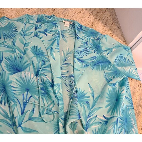 JW Treci 2 Piece Maxi Floral Dress Blazer Plus Size 18 Tie Front Tropical Beachy - Picture 13 of 16